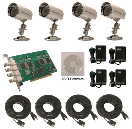 4 Sharp CCD Color IR Camera Up to 65FTwith1 one Security Surveillance ...